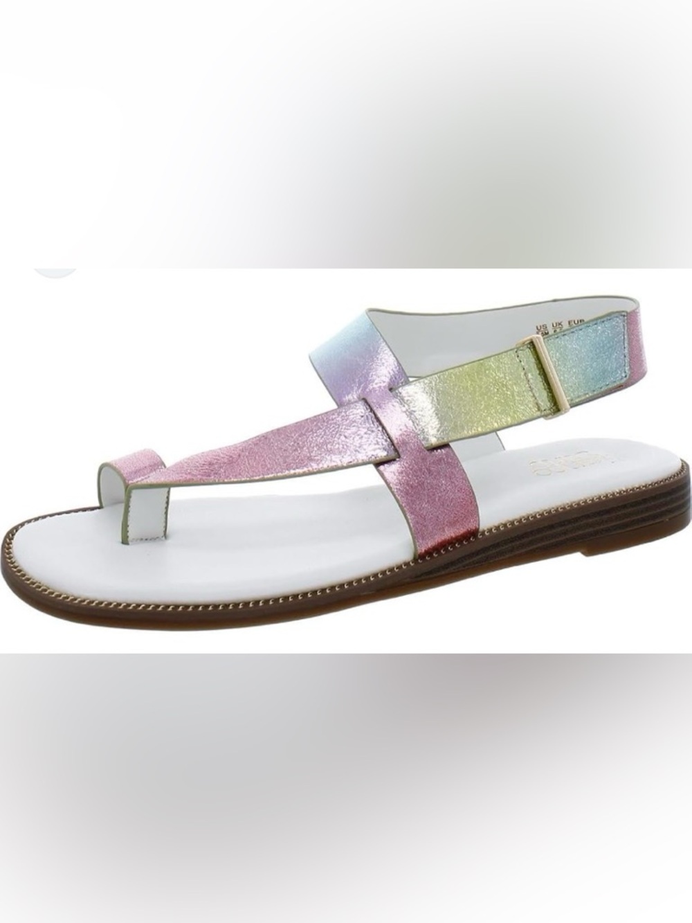 Franco Sarto Iridescent Pink Multi-Color Thong Sandal